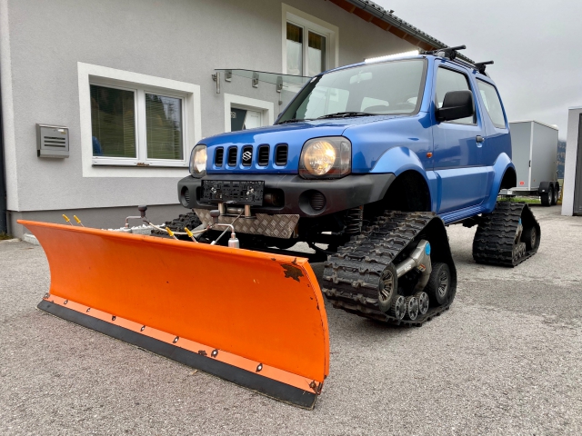 seilbahn.cc - Suzuki Jimny Raupenantrieb Seilwinde Schneepflug